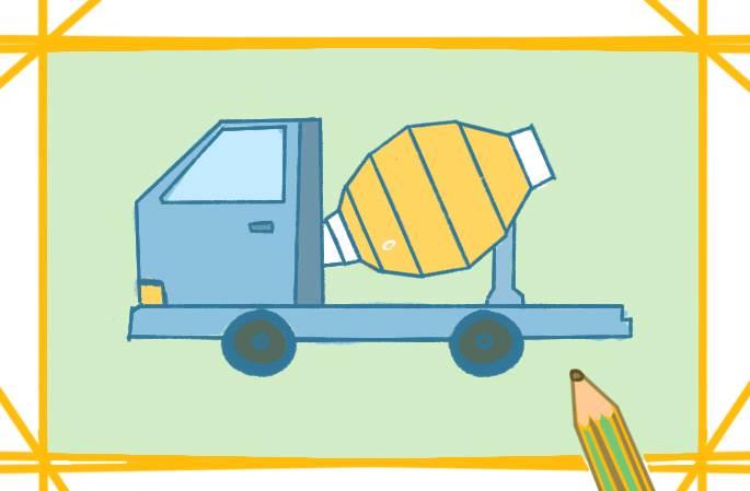 搅拌车简笔画图片大全 搅拌车简笔画图片大全幼儿