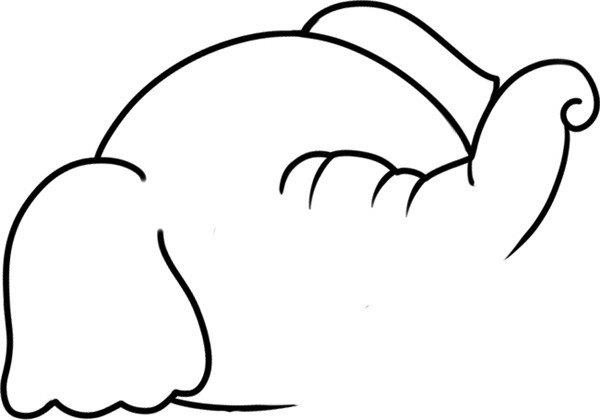 坐在树桩上的小象的简笔画怎么画 坐在树桩上的小象简笔画简单