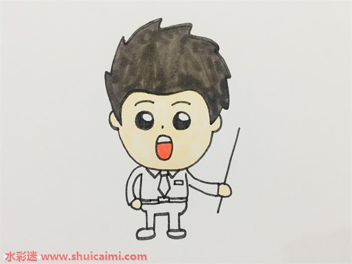 数学老师怎么画 数学老师简笔画简单彩色