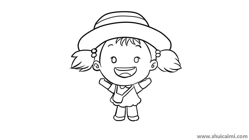 扎双马尾简笔画怎么画 扎双马尾简笔画图片大全