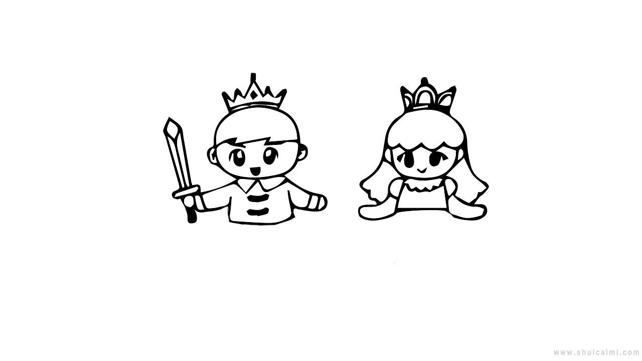 公主和王子简笔画怎么画 公主和王子简笔画顺序