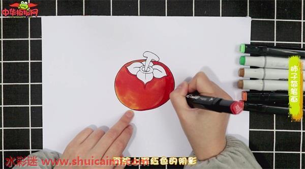 彩色柿子简笔画怎么画？跟着图片教程学习吧