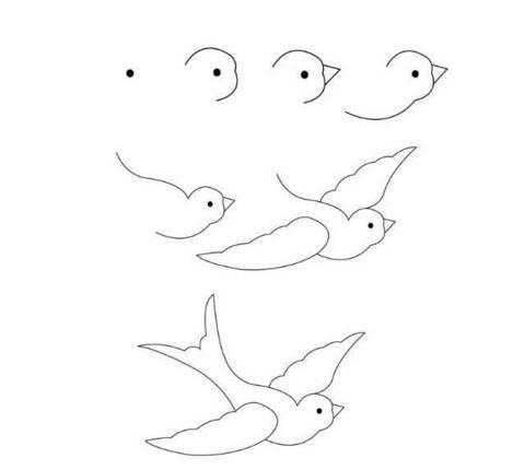 简笔画小鸟 简笔画小鸟可爱简单漂亮