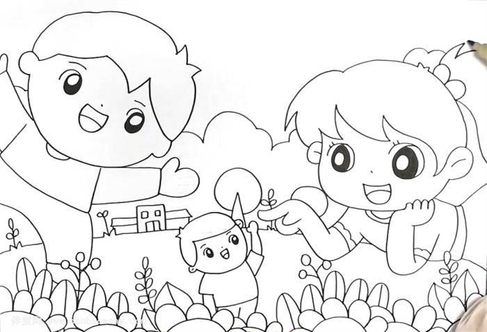 小人国简笔画 大人国与小人国简笔画怎么画