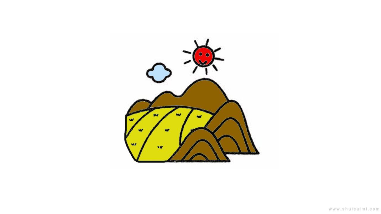 稻田简笔画怎么画 稻田简笔画顺序