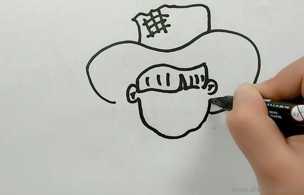 拿南瓜的小孩儿童画简笔画怎么画