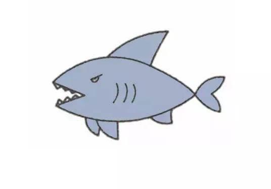 鲨鱼简笔画 鲨鱼简笔画凶猛霸气