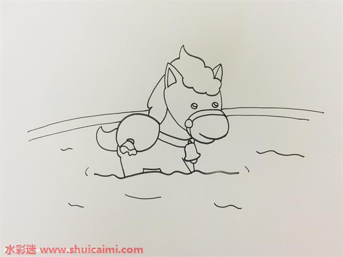 小马过河的简笔画画法步骤教程