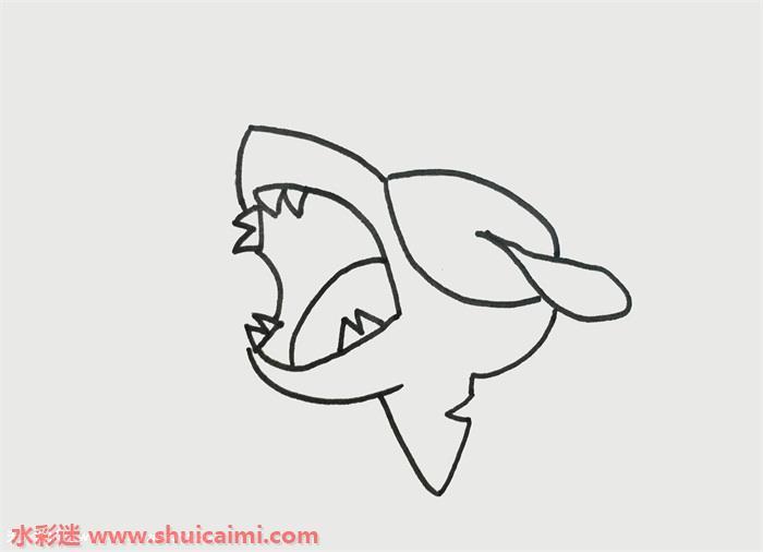 巨齿鲨要怎么画 巨齿鲨要简笔画彩色