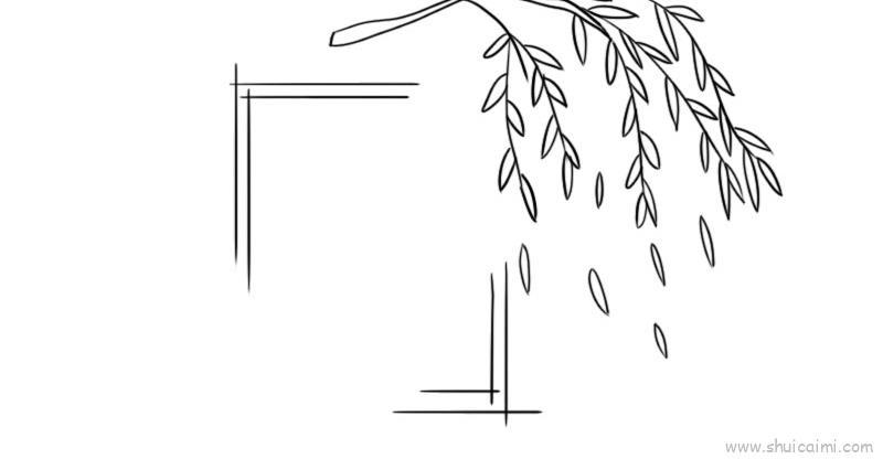 咏柳古诗配画儿童画怎么画 咏柳古诗配画简笔画步骤