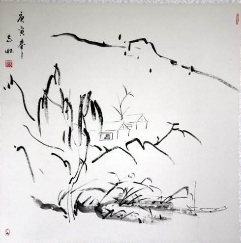 山水画简笔画构图 山水画简笔画画法