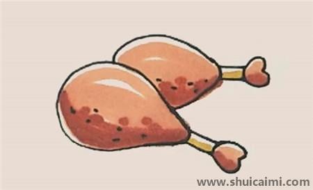 烤鸡腿儿童简笔画