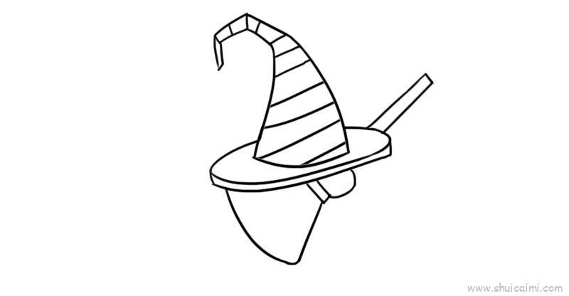 扫帚帽子儿童画怎么画 扫帚帽子简笔画图片