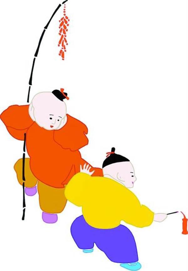 过年放鞭炮的图片简笔画 过年放鞭炮的图片简笔画大全