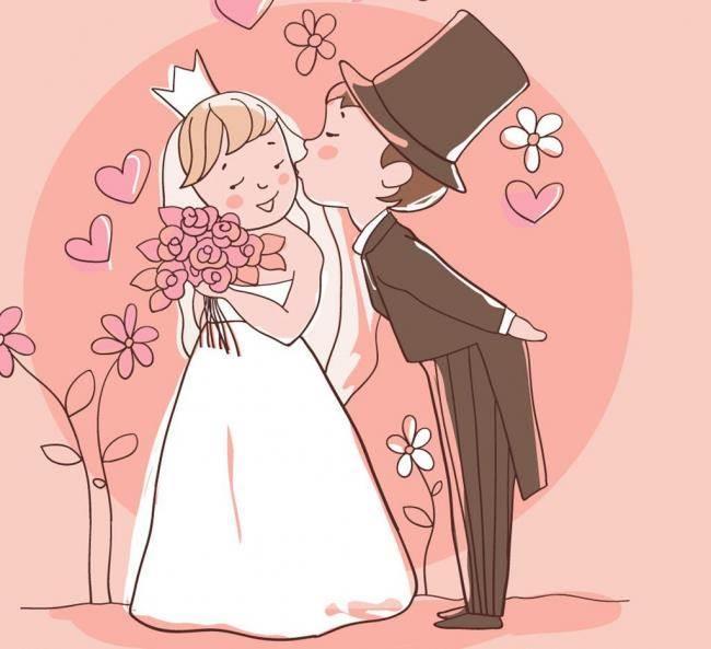 婚纱简笔画教程情侣 婚纱简笔画手绘