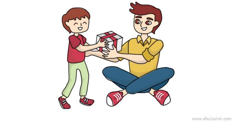 父亲节主题儿童简笔画绘画教程