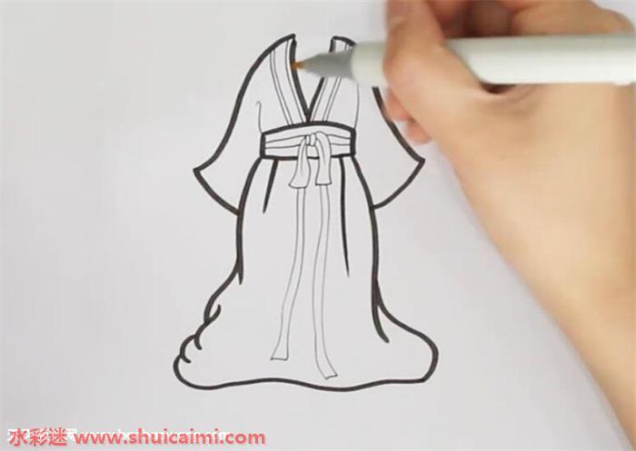 襦裙怎么画 襦裙简笔画简单易画彩色