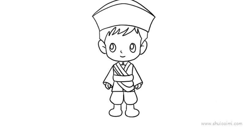 少数民族儿童画怎么画 少数民族简笔画步骤