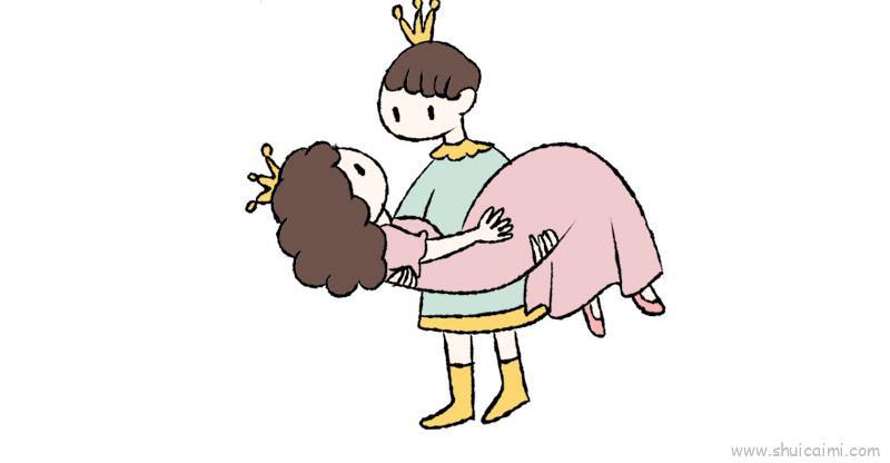 王子和公主儿童画怎么画 王子和公主简笔画图片