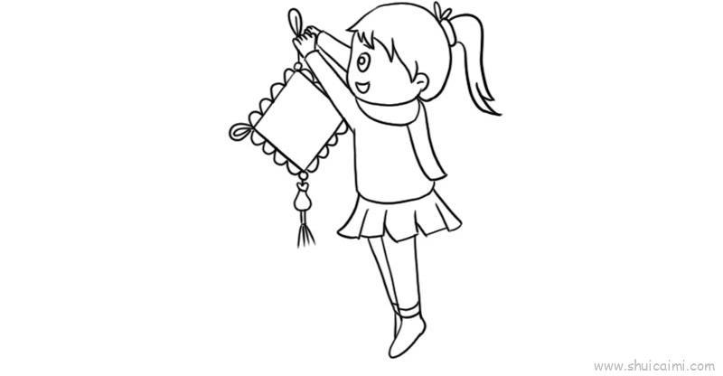 挂中国结儿童画怎么画 挂中国结简笔画好看