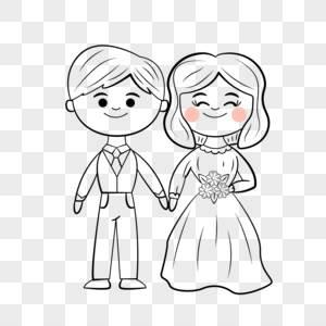 婚纱简笔画教程情侣 婚纱简笔画手绘