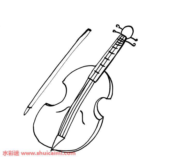 QQ红包大提琴怎么画 大提琴简笔画彩色