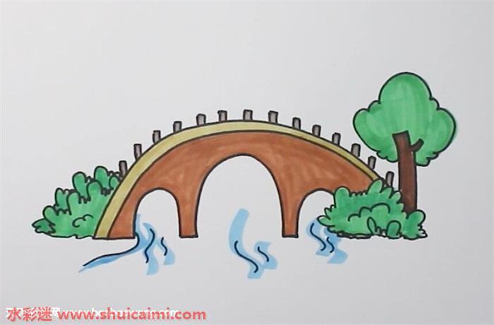 小桥怎么画 小桥简笔画彩色