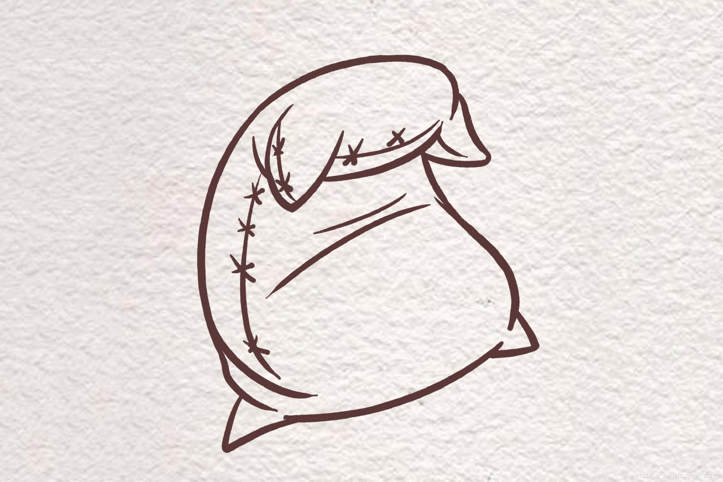 会武术的枕头怎么画 会武术枕头简笔画图片大全带颜色