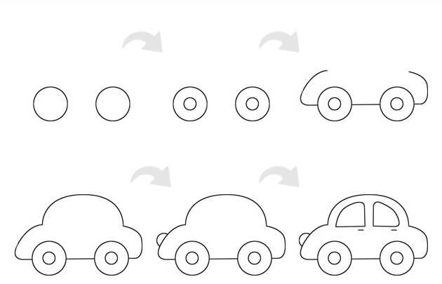 小汽车简笔画 小汽车简笔画简单又好看