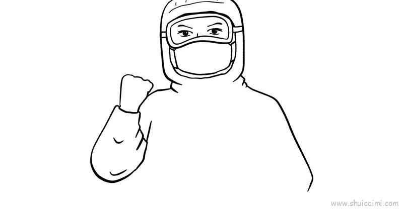 防疫人员工作时儿童画怎么画 防疫人员工作时简笔画画法