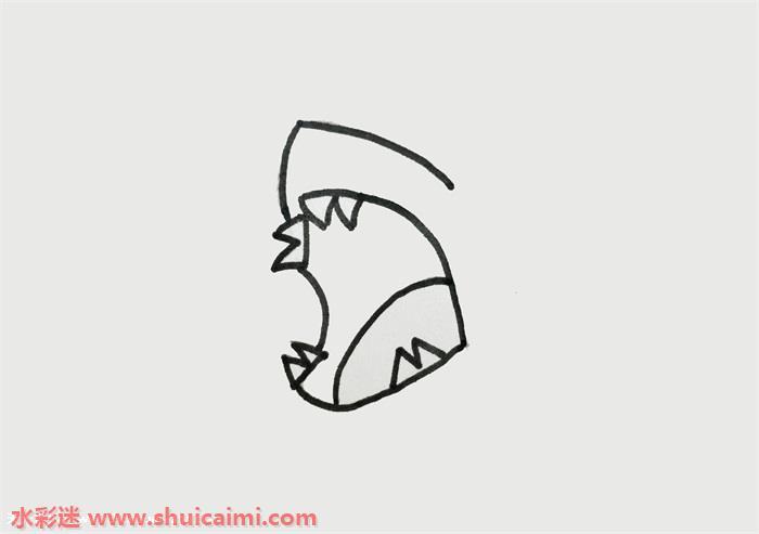 巨齿鲨要怎么画 巨齿鲨要简笔画彩色