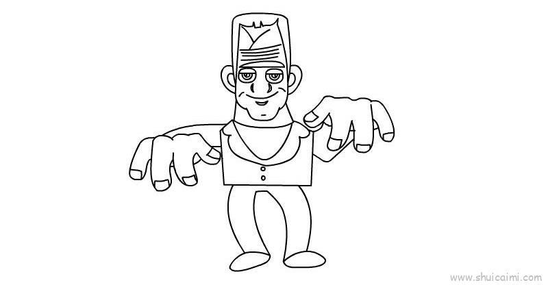 万圣节科技怪人儿童画怎么画 万圣节科技怪人简笔画图片大全