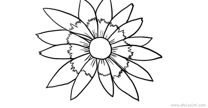 黑心菊花儿童画怎么画 黑心菊花简笔画图片大全