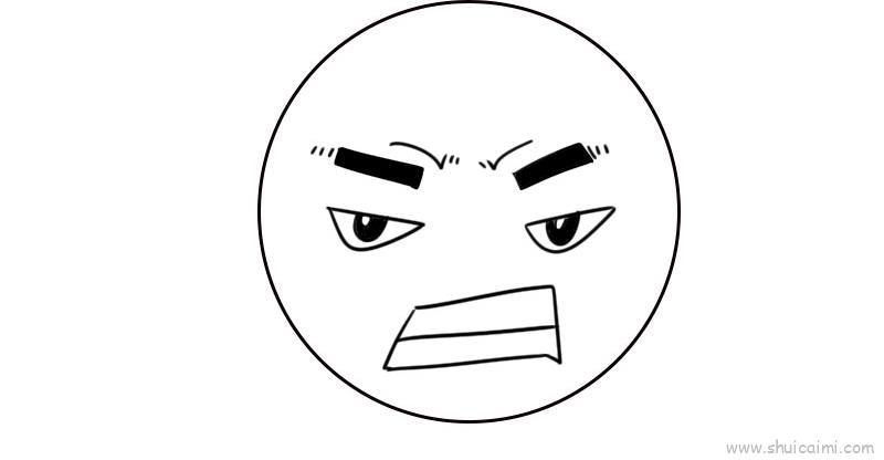 凶狠儿童画怎么画 凶狠简笔画顺序