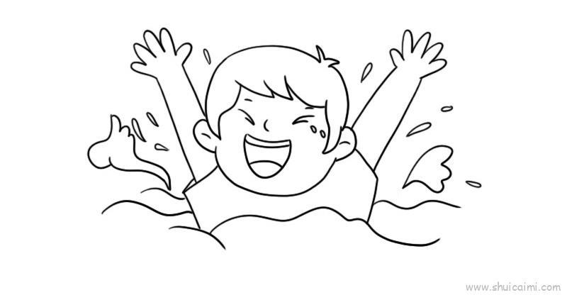 防溺水儿童画怎么画 防溺水简笔画简单