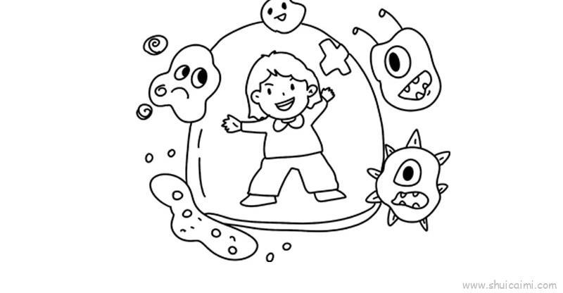 病毒儿童画怎么画 病毒简笔画简单又好看