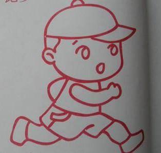 跑步的简笔画 跑步的简笔画男孩
