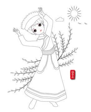 民族简笔画图片大全 民族简笔画图片大全集彩色