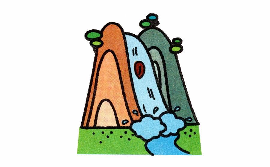 瀑布简笔画 瀑布简笔画山水
