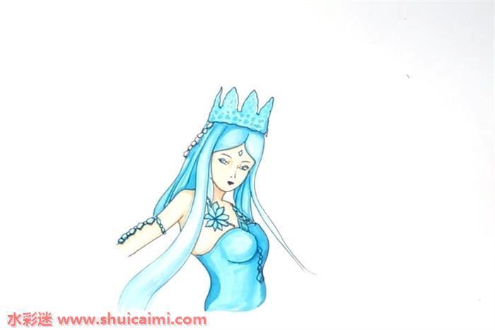 冰公主怎么画 一步一步 叶罗丽冰公主简笔画简单又漂亮