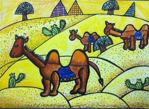 沙漠简笔画 撒哈拉沙漠简笔画
