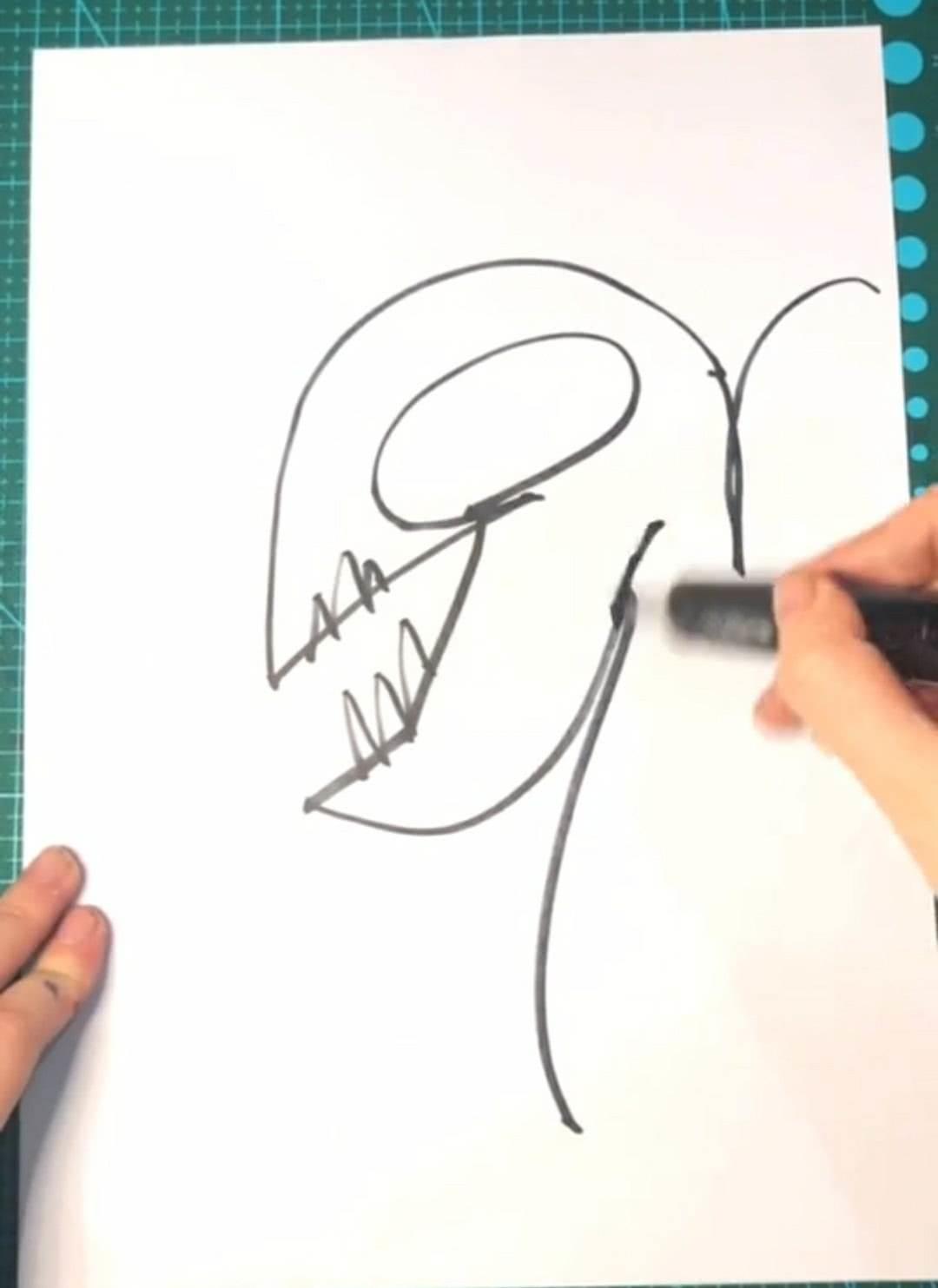 毒液简笔画 毒液简笔画帅气