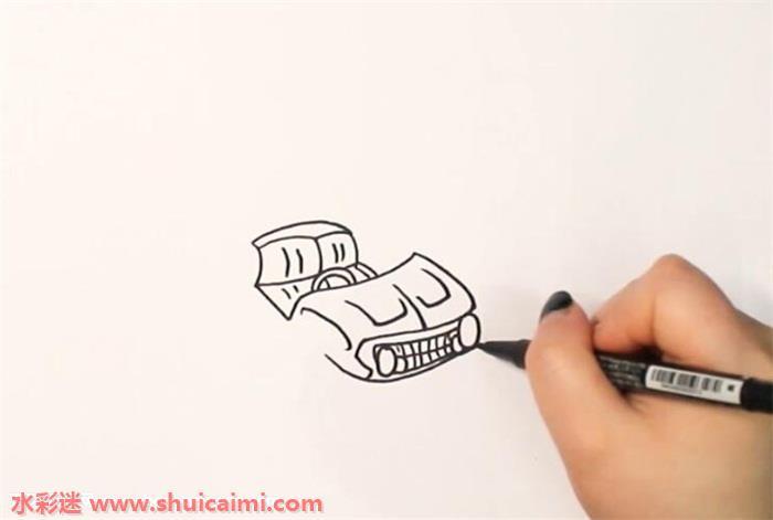 碰碰车怎么画 碰碰车简笔画简单又漂亮彩色