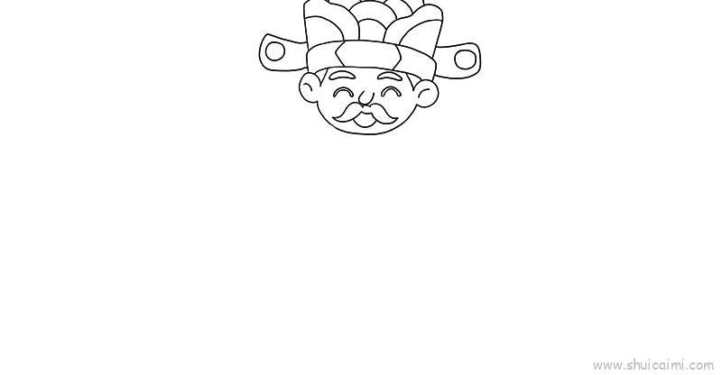 灶王爷儿童画怎么画 灶王爷简笔画顺序