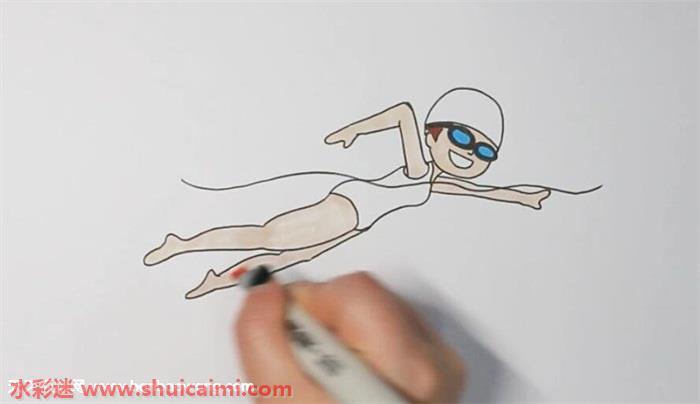 游泳怎么画 游泳简笔画简单易画彩色