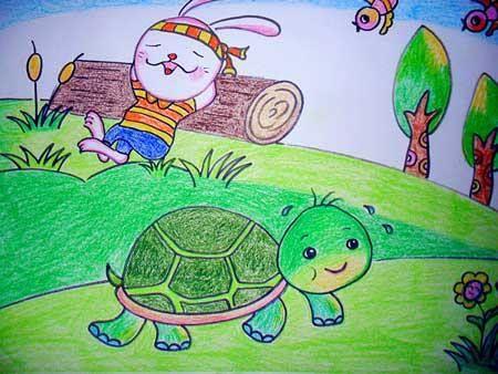 龟兔赛跑简笔画 龟兔赛跑简笔画图片大全