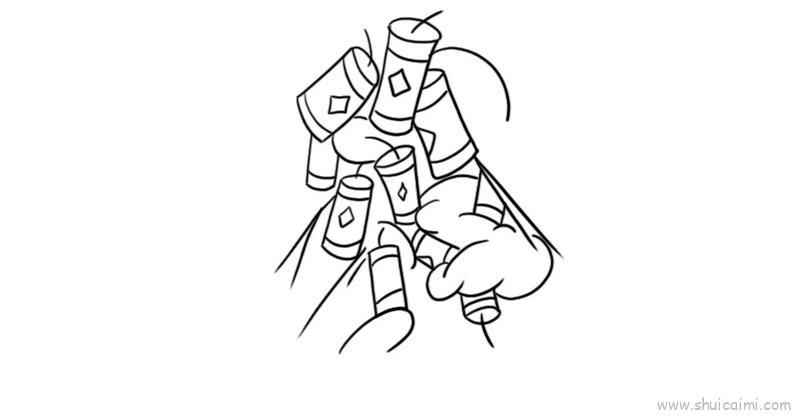 炸鞭炮儿童画怎么画 炸鞭炮简笔画简单又好看