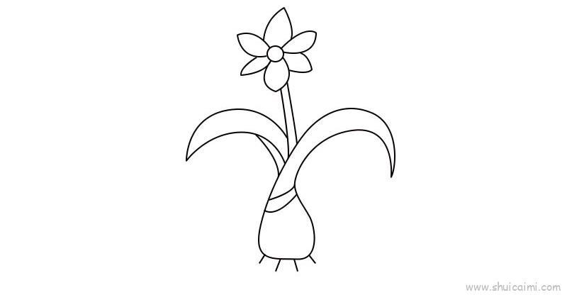 水仙花儿童画怎么画 水仙花简笔画步骤