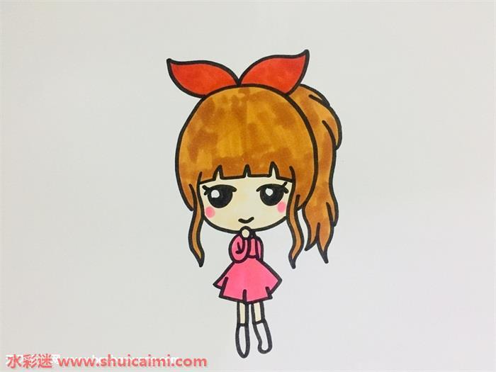 女生马尾怎么画 女生马尾简笔画简单好看带颜色