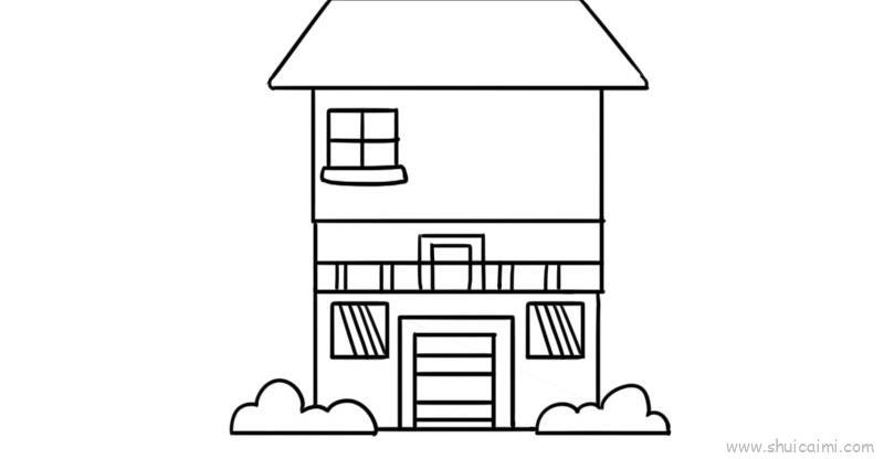 三层别墅儿童画怎么画 三层别墅简笔画画法